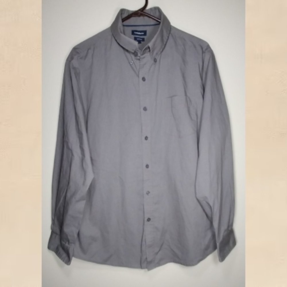 Croft and Barrow Easy Care Dress Shirt Pinstripe Men's Large Work Travel Comfort
